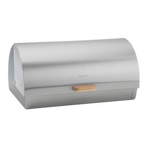Ecology Provisions 18cm Stainless Steel & Acacia Bread Bin - Silver