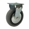 Easyroll 100mm 55kg Grey Rubber Fixed Plate Castor