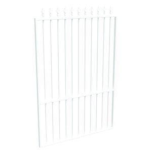 ProtectorAl 800 - 1200 x 1800mm Pearl White Aluminium Pool Gate Loop & Spear With Mid Rail