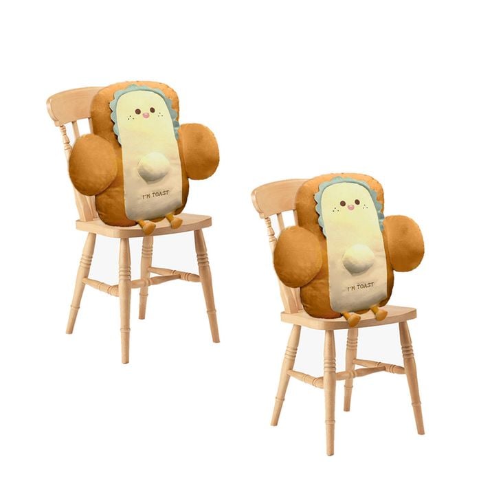 Soga 2x 58cm Toast Bread Cushion Cute Face Plush Car Seat Pillow Home Decor