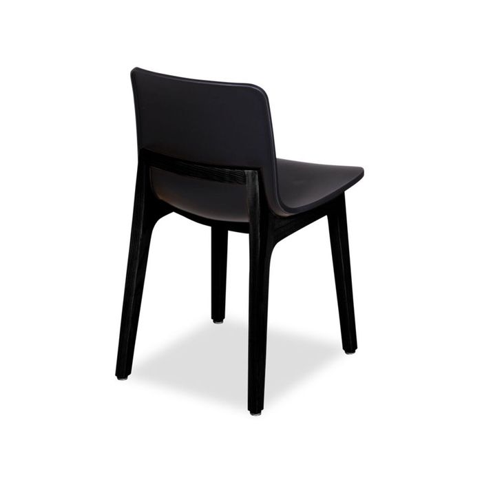 Ara Black Wooden Dining Chair Black Seat