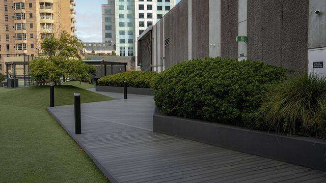 Decking outside of Vogue Apartments