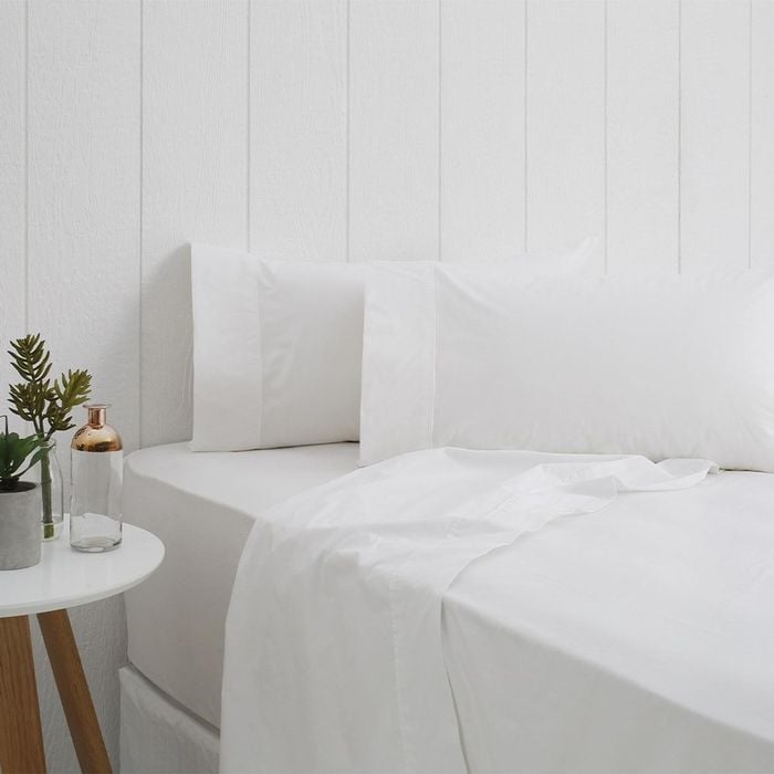 Odyssey Living Breathe Cotton Single Sheet Set - White Snow
