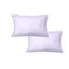 600TC Pair of Wide Self Striped Standard Pillowcases Lilac