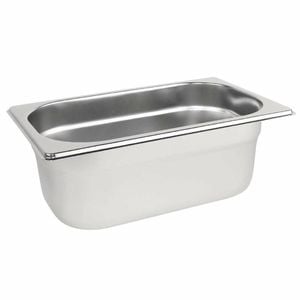 Vogue Gastronorm Tray Stainless Steel 1/4 Size 100mm Deep 2.5l Commercial Kitchen Food Storage