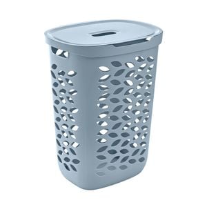 EzyStorage 62.5L Faded Denim Fleur Laundry Hamper With Lid