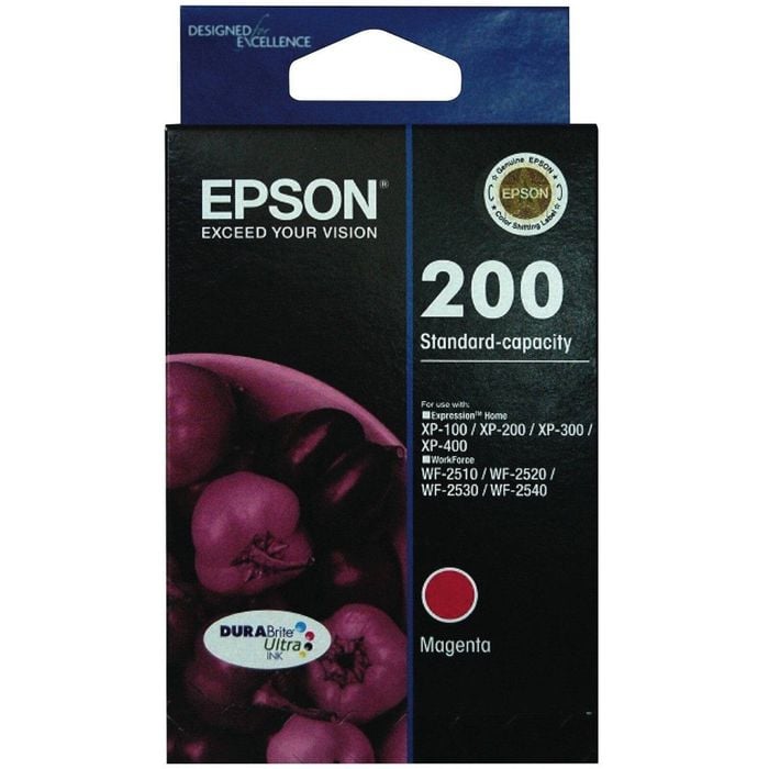 Epson GENUINE Epson 200 Magenta Ink T200392 XP-100 XP-200 XP-300 XP-310 XP-400 XP-410 WF-2510 WF-2520 WF-2530 WF-2540