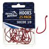 Jarvis Walker Red Chemically Sharpened Suicide Octopus Fishing Hook 25 Pack 3/0