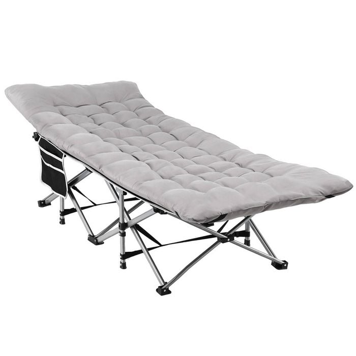 Artiss Folding Bed With Mattress Camping Cot Portable Grey 185CM