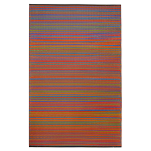 Fab Habitat 90x179cm Multicolour Red Toned Cancun Melange Recycled Plastic Outdoor Rug