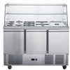 FED-X Three Door Salad Prep Fridge with Square Glass Top