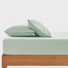 Dreamaker 300TC Cotton Percale Combo Fitted Sheet Set Sage Double Bed