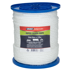 Grunt 8mm x 170m White Super Silver Rope