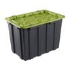 All Set 80L Grey And Green Heavy Duty Storage Container With Flat Lid