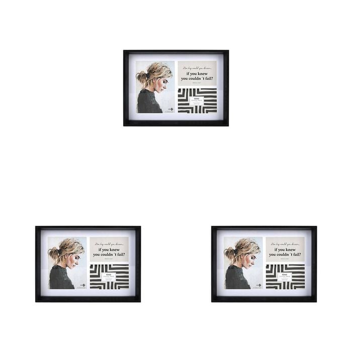 3PK Unigift Soho 2 Sizes 3-Open Collage Picture Frame Black