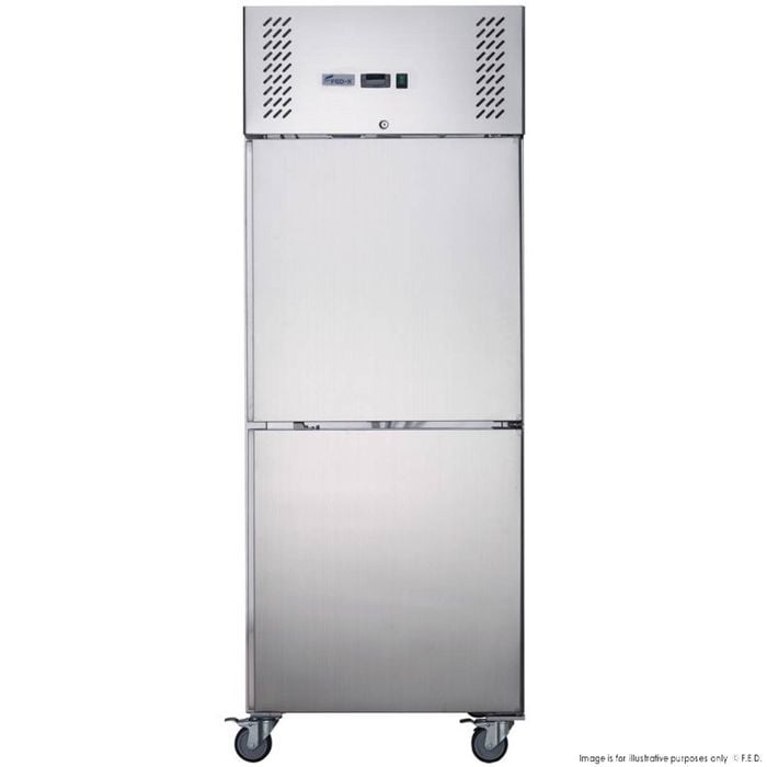 FED-X Stainless Steel Two Door Upright Freezer