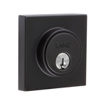 Lane Black Square Slimline Single Cylinder Deadbolt