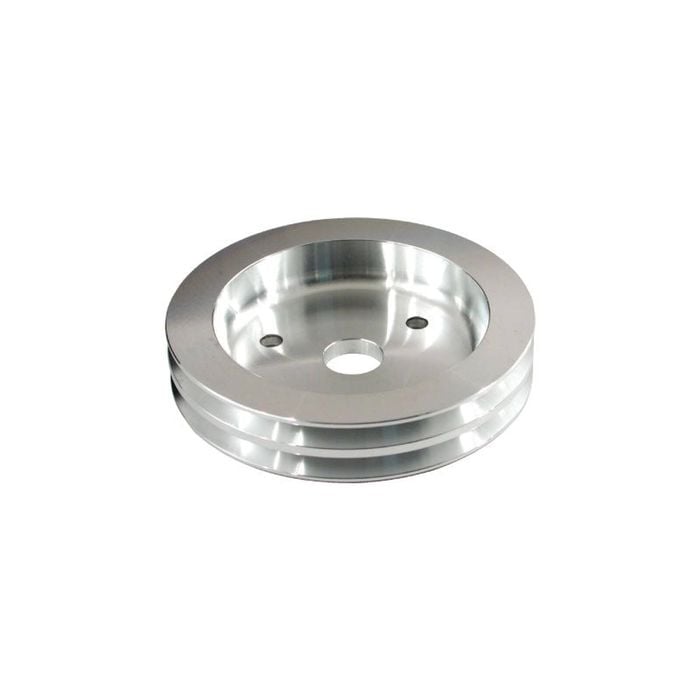 SB Chev Aluminium Crankshaft Pulley 2 Groove suits Short Water Pump