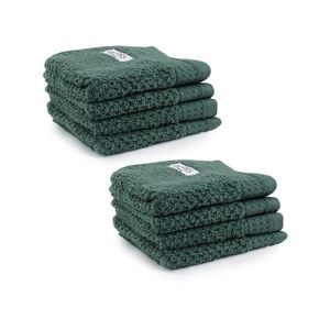 8pc Onkaparinga 30x30cm Avalon Face Washer 550gsm Fir Green