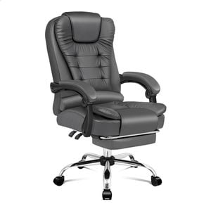 ALFORDSON Office Chair PU Leather Grey