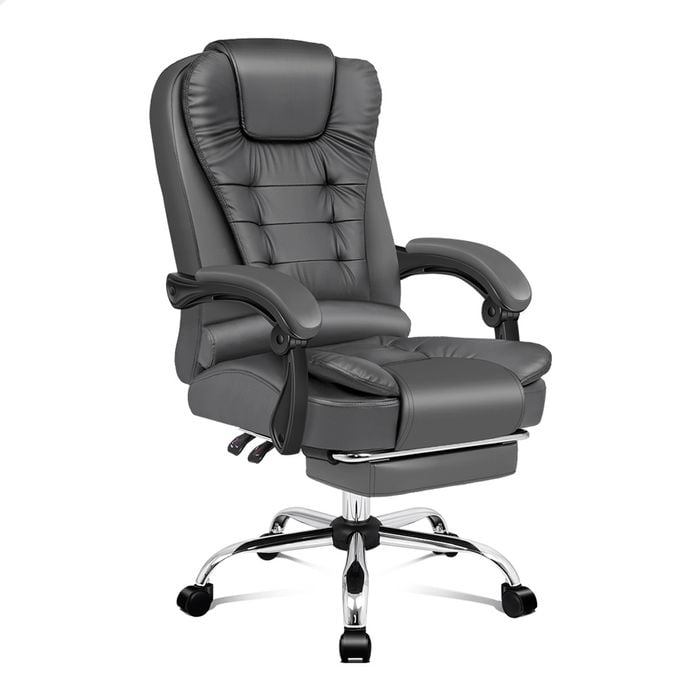 ALFORDSON Office Chair PU Leather Grey