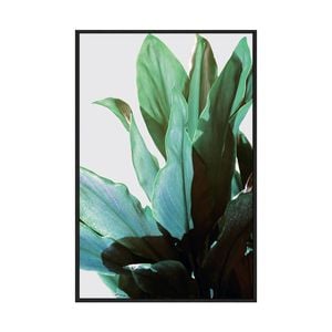 Artey | Green Leaves I - Framed Canvas - Black Frame - 40 x 60cm