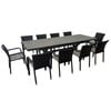 FurnitureOkay Richmond-Mosman 11-Piece Sintered Stone Extendable Outdoor Dining Setting
