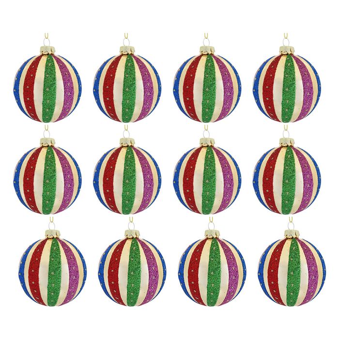 12x LVD Glass Bauble Holiday Seasonal Christmas Decoration Hanging Home Decor