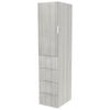 Lugna 2048 x 450 x 580mm Mist 3 Shelf 4 Drawers Left Hinged Door Storage Cabinet