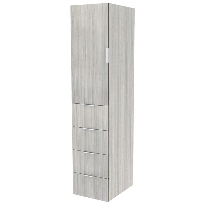 Lugna 2048 x 450 x 580mm Mist 3 Shelf 4 Drawers Left Hinged Door Storage Cabinet