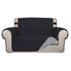Smarcute 2 Seater Quilted Reversible Pet Friendly Non-Slip Sofa Cover with Straps Black
