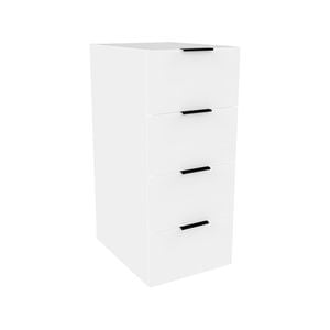 Lugna 1024 x 450 x 580mm White 4 Drawer Storage Cabinet - White