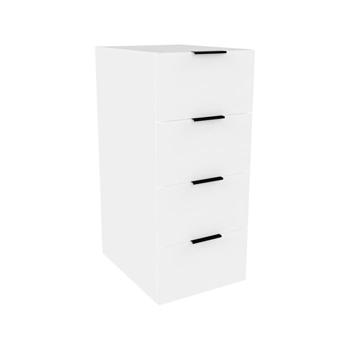 Lugna 1024 x 450 x 580mm White 4 Drawer Storage Cabinet 