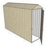 Build-a-Shed 0.8 x 3 x 2.1m Gable Single Hinged Door Shed - Cream