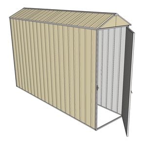 Build-a-Shed 0.8 x 3 x 2.1m Gable Single Hinged Door Shed - Cream