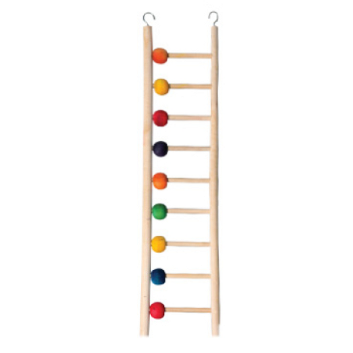 Avi One Bird Toy Wooden Ladder 9 Rung W/beads (22910)