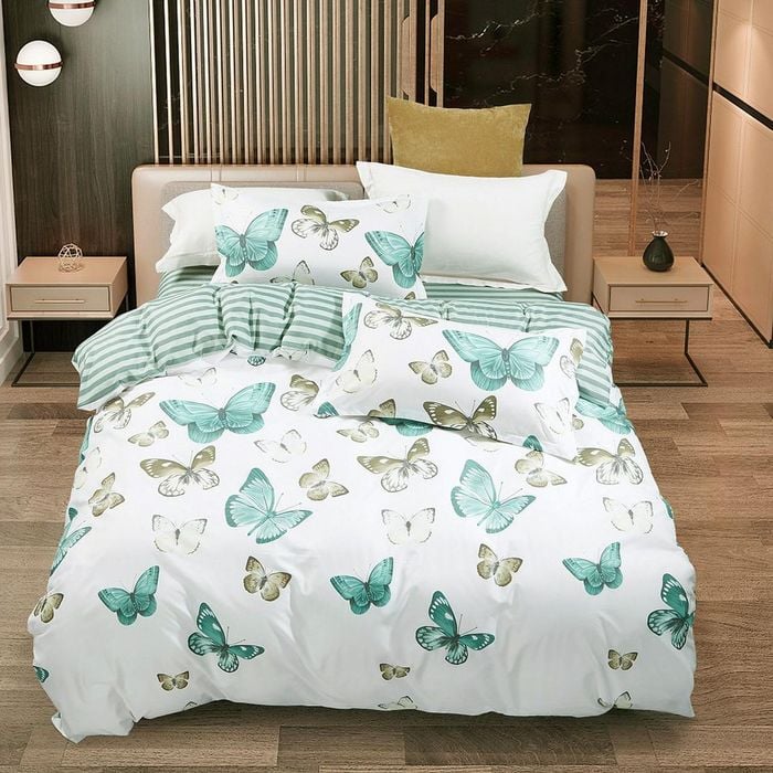 Fabric Fantastic Butterfly Super King Size Quilt/doona/duvet Cover Set