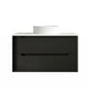 Attica Baia 900mm Black Oak Vanity With Pure White Stone Top 