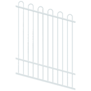 ProtectorAl 0350-1200W x 1500H Pearl White Loop Top Pool Fence Panel Raked Up to 15º