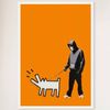 Galrie Banksy Choose Your Weapon Dark Orange Poster Print 2010 - Edgy Art Collection, White Frame, A2 42 x 60cm (16 x 24inch)
