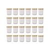 Argon Tableware 150ml Glass Jam Jars With Airtight Gold Lids - Set Of 24 Empty Screw Top Kitchen Storage Preserving Jar