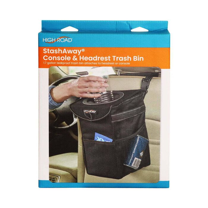 High Road StashAway Console & Headrest Trash Bin - Black