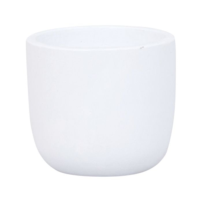 14 x 12cm White Small Plain Ceramic Egg Pot