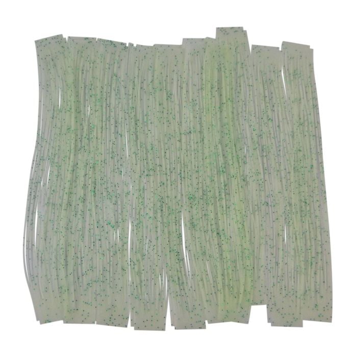 Artizan 22 Strand Silicon Skirting, Lumo White W Green Flake, Qty 20