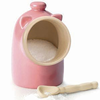 Rsvp Stoneware Salt Pig With Spoon 12.5cm - Pink
