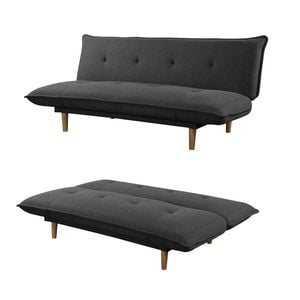 Foret Grey Sofa Bed Futon Couch Recliner 3-seater Lounge Convertible Sleeper