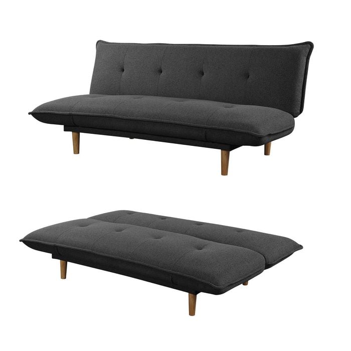 Foret Grey Sofa Bed Futon Couch Recliner 3-seater Lounge Convertible Sleeper