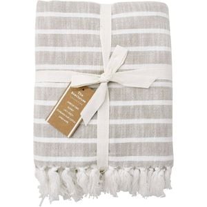 LVD Stonewashed Cotton Harbour Blanket Throw 140x200cm Natural Dune