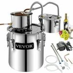 Vevor Water Alcohol Distiller,Moonshine Still 5 Gal 21L Stainless Steel,Copper Tube Home Brewing Kit