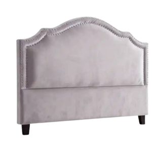 Lavaca Velvet Headboard Light Grey - Double